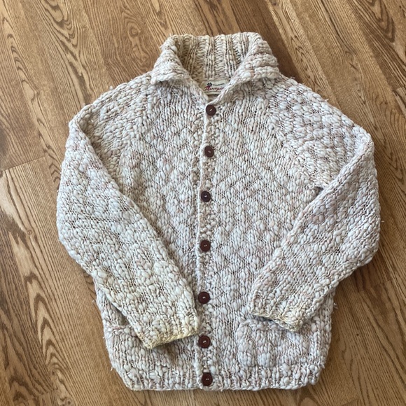 Danspin Sweaters - Vintage Danspin Handmade wool sweater made in Denmark neutral boxy cardigan